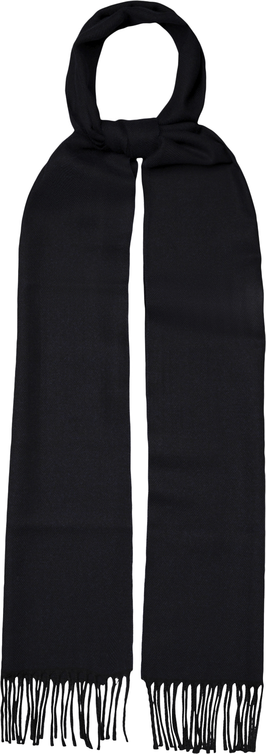 Navy Blue Herringbone Merino Wool Scarf