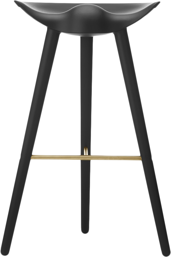 ML 42 Barstol / Sortbejdset bøg / Messing