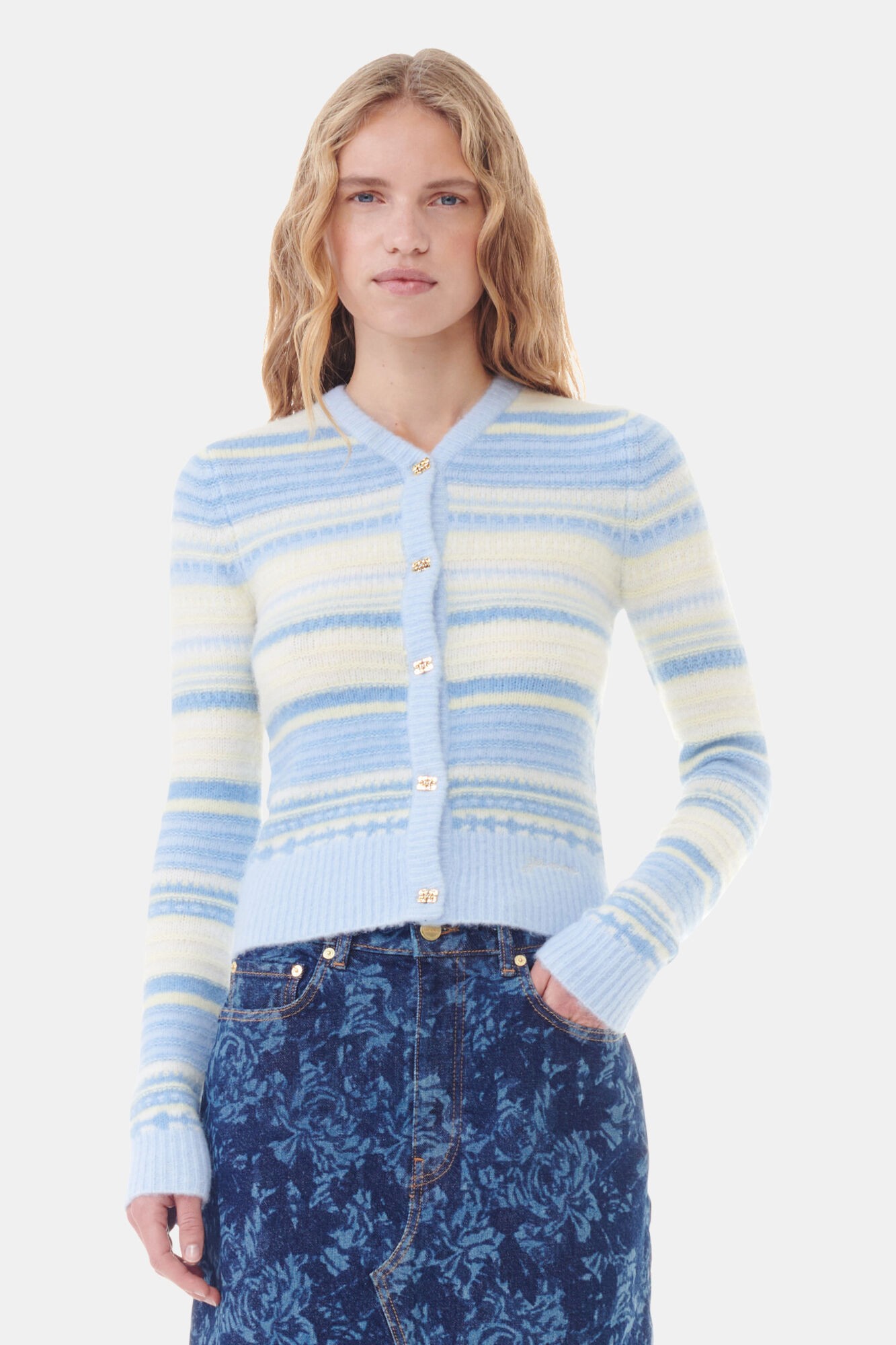 Soft Wool Stripe Cardigan