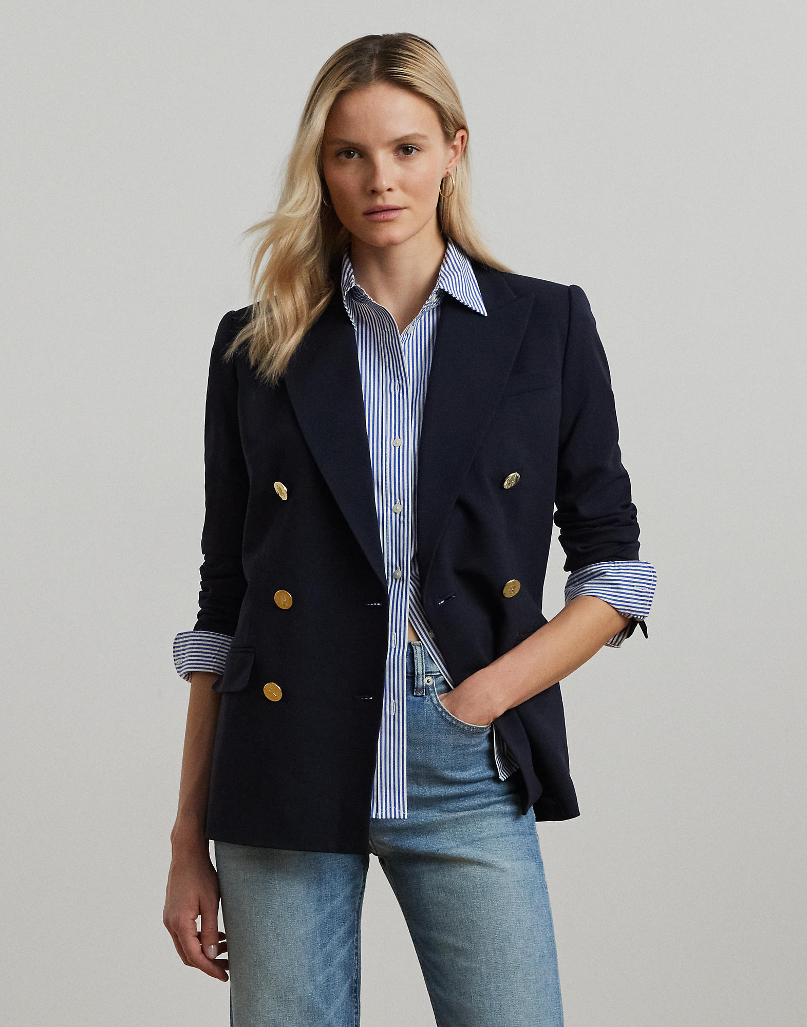 Doublebreasted Wool Crepe Blazer