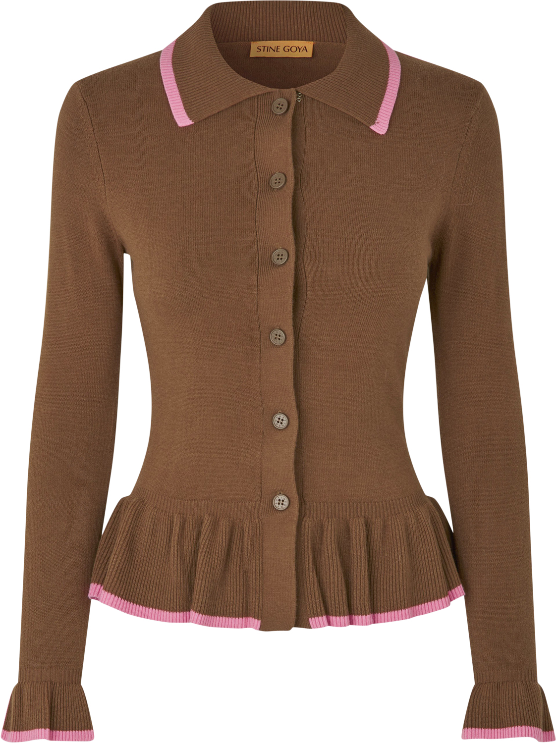 Linear Ruffle Cardigan 2325 Light Rib