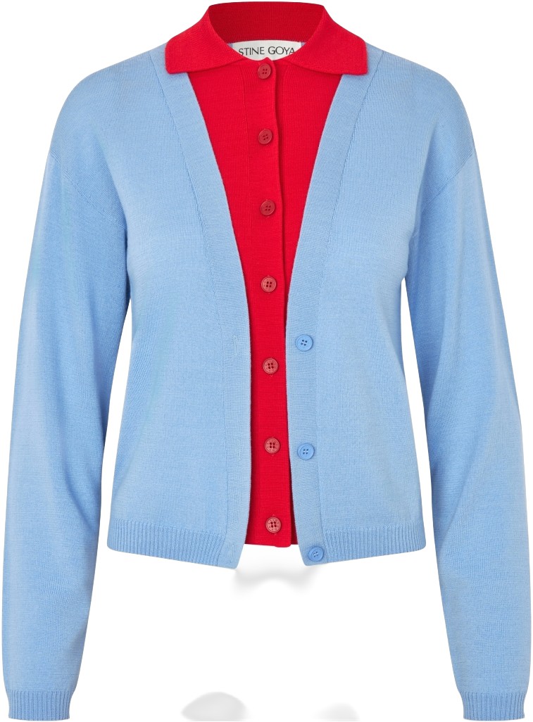 2556 Layered Knit, Layered Long Sleeve Cardigan