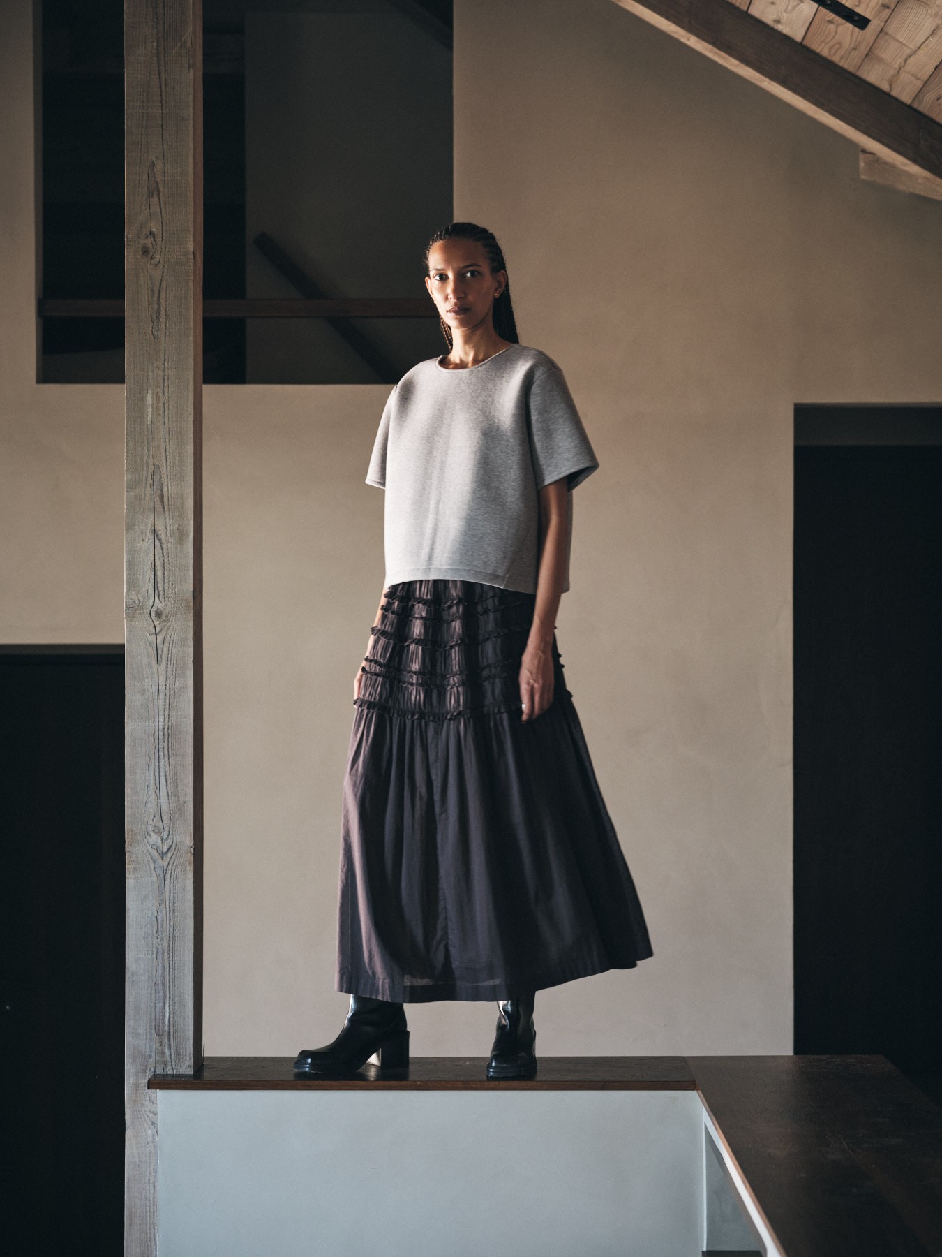 Voile Frill Full Skirt Amela
