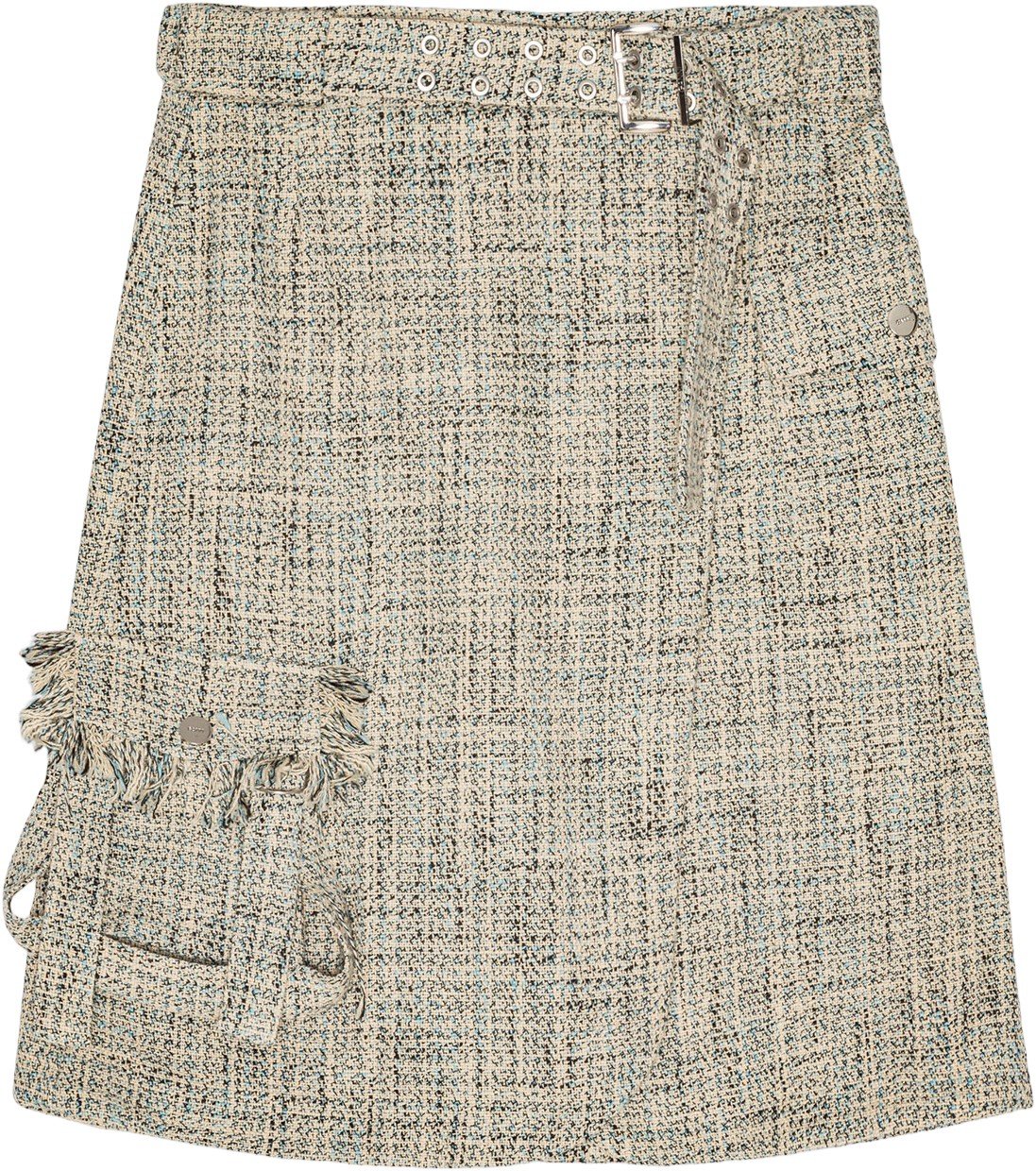 Summer Tweed Suiting Wrap Skirt