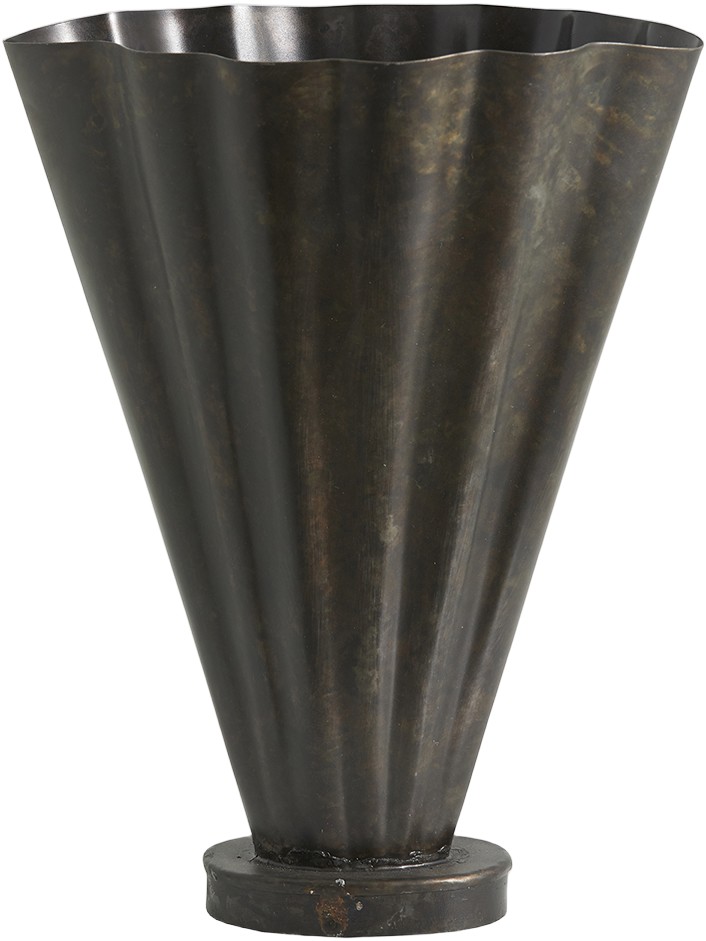 Coll Vase, Antique Finish Brown