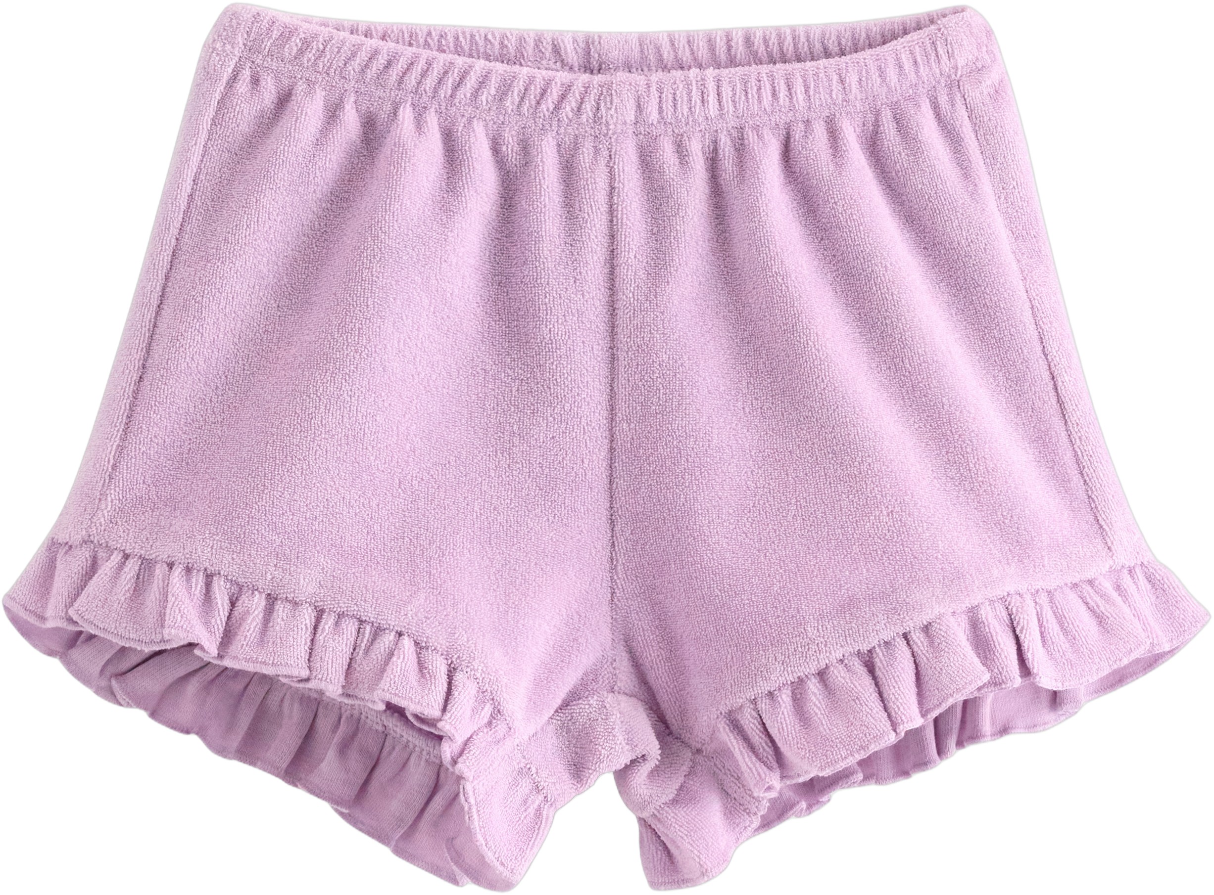 Myke Frottéshorts med Volangkant og