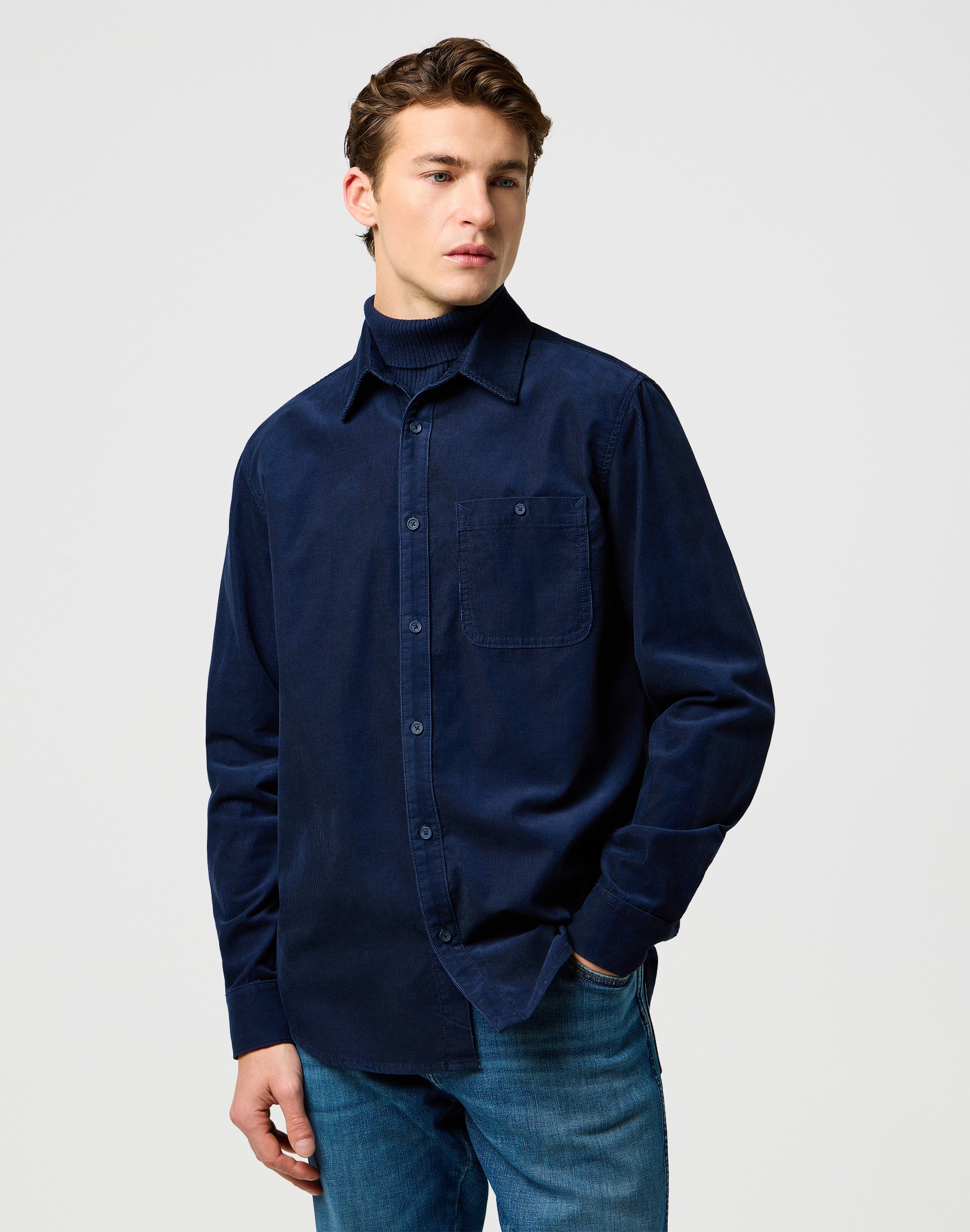 1 PKT Corduroy Shirt Navy