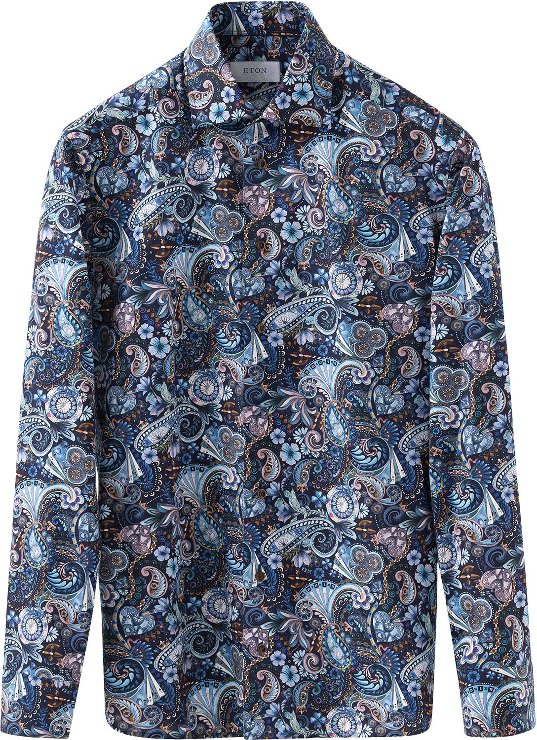 Contemporary Fit Navy Blue Motif Signature Twill Shirt