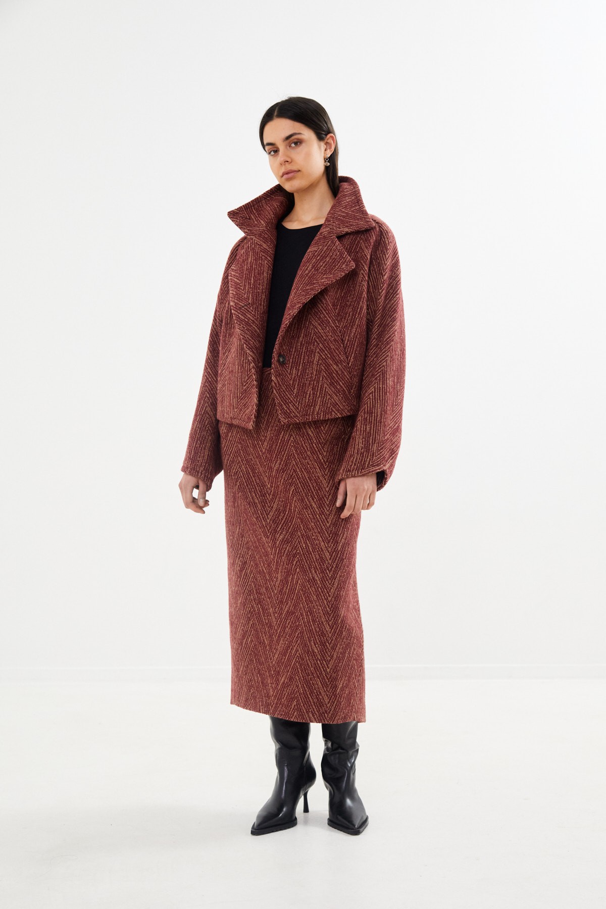 Herringbone Long Skirt Luzie