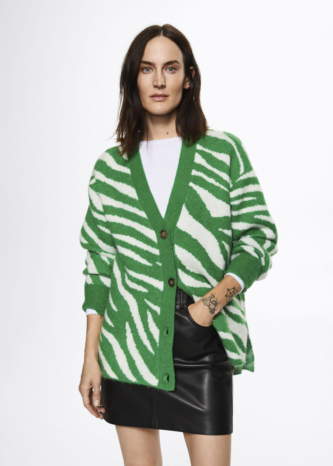 Animal Print Cardigan Fra MANGO