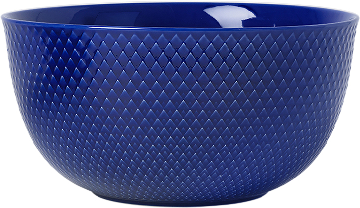 Rhombe Serveringsskål Ø22 Cm Mørk Blå Porcelæn