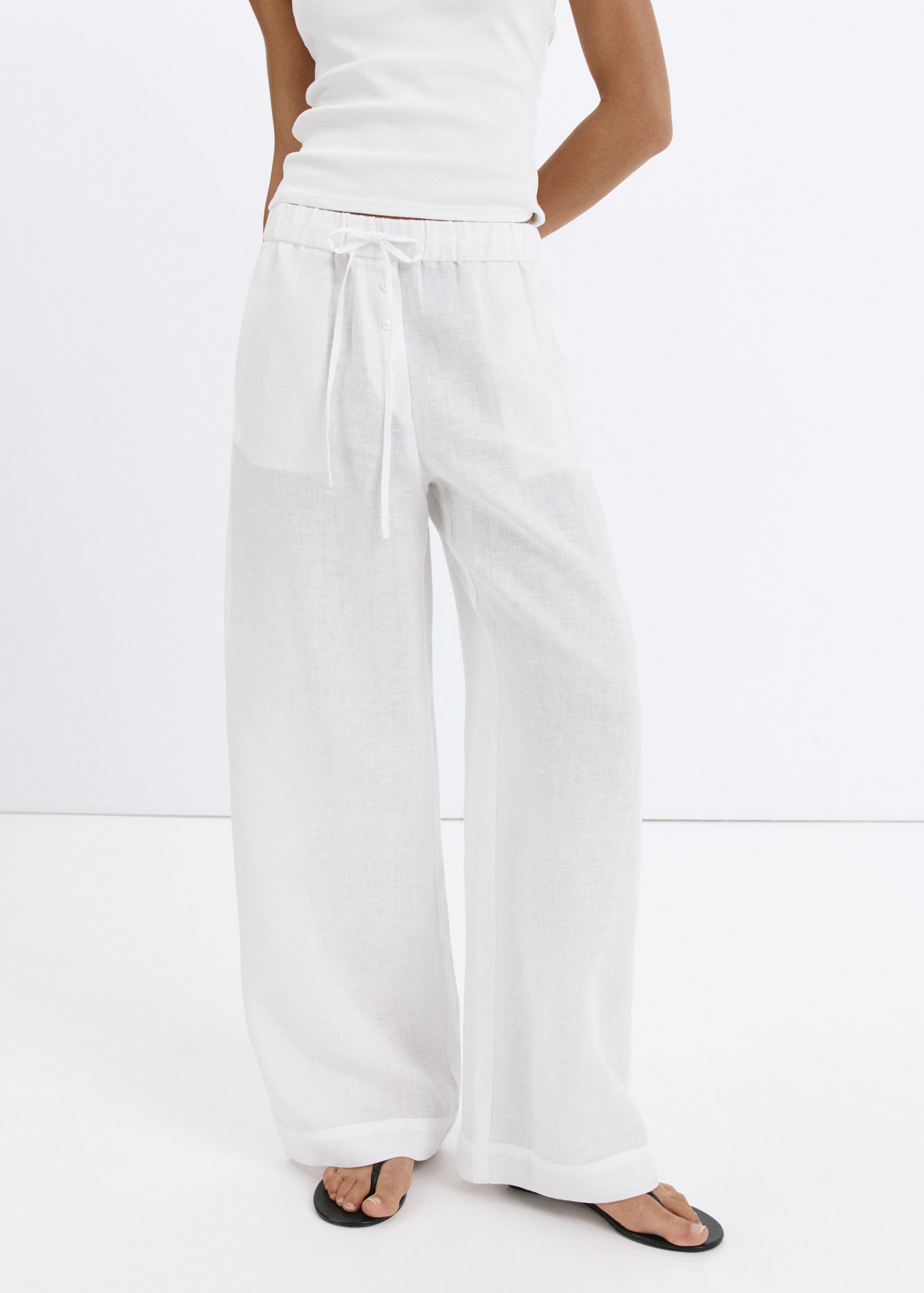 Linen Wideleg Trousers