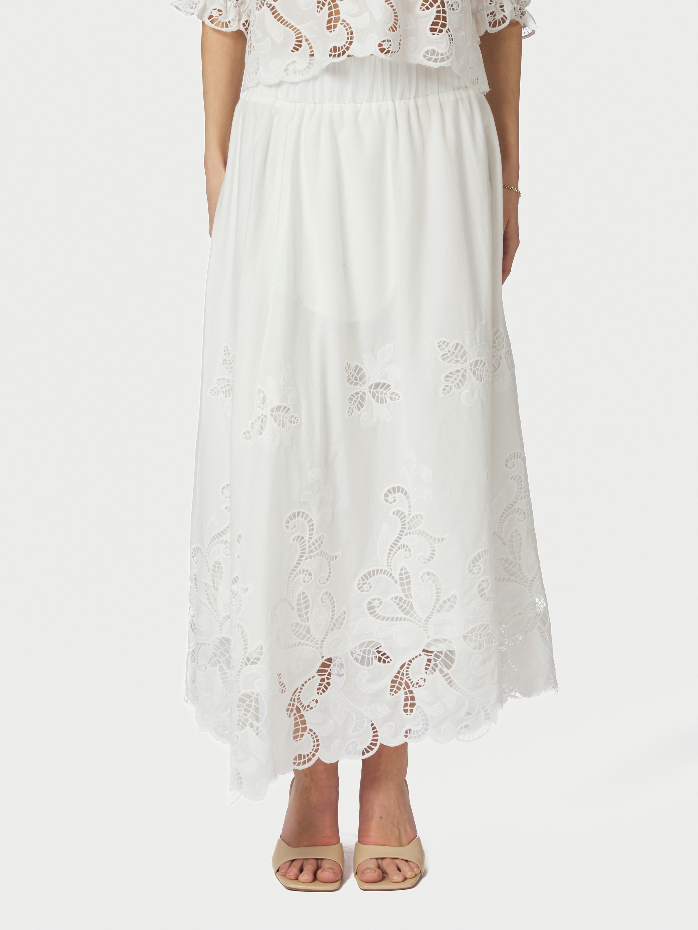Yara Long Emb Skirt