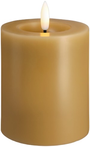 Moods & More LED Pillar Candles, Silk, Melted, Honey Musta