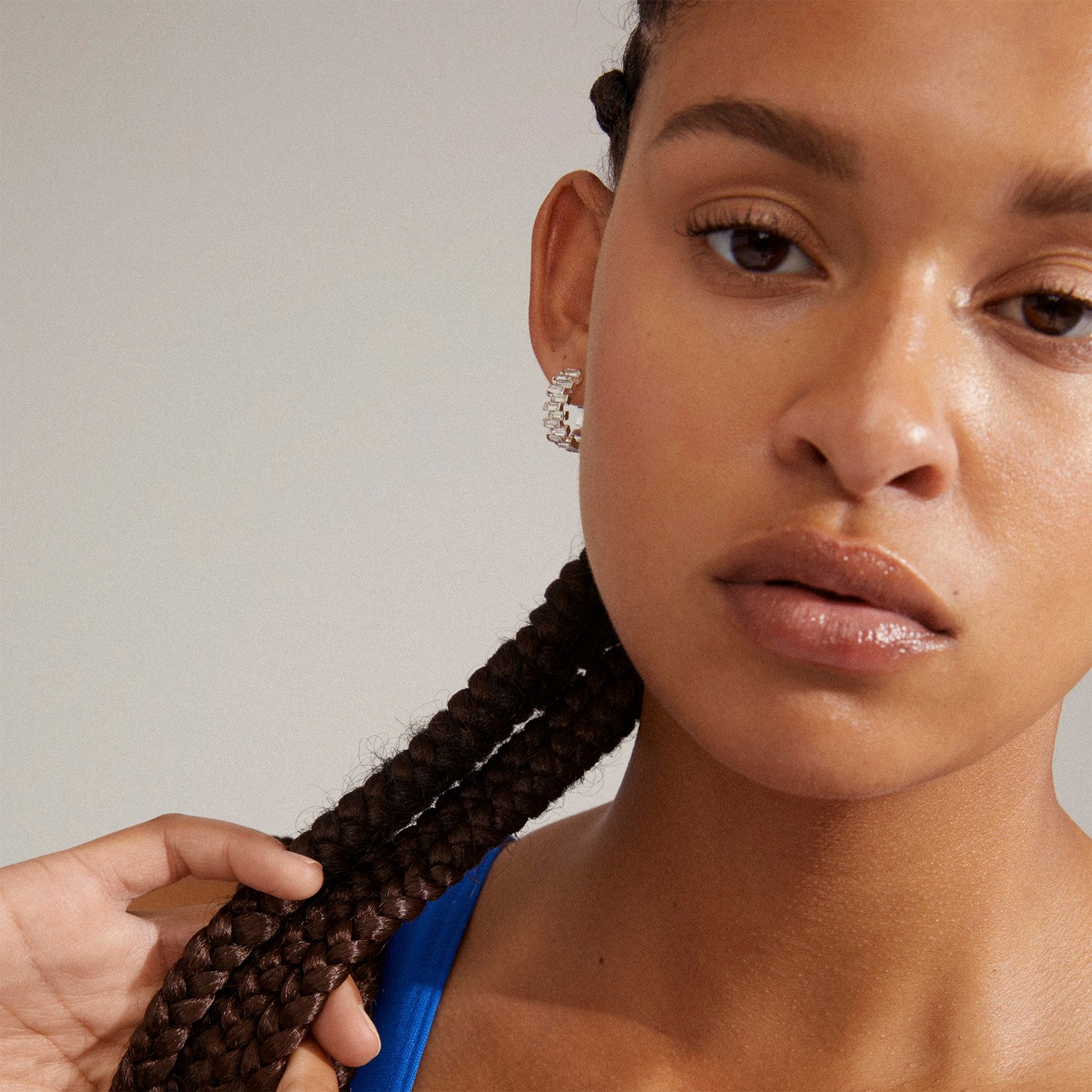 Heli Recycled Crystal Hoop Earrings Silverplated