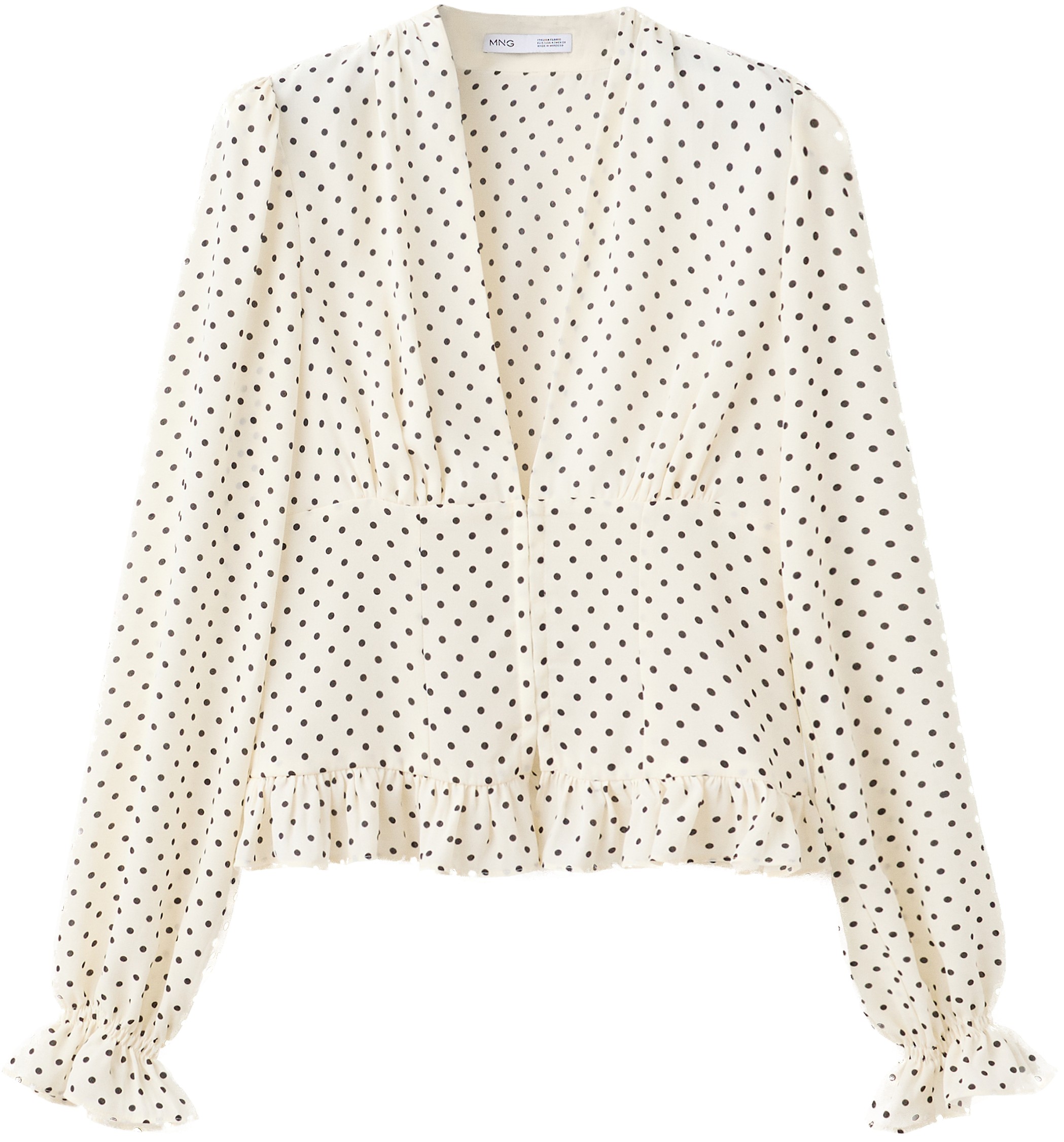 Polkadot V-neck Blouse