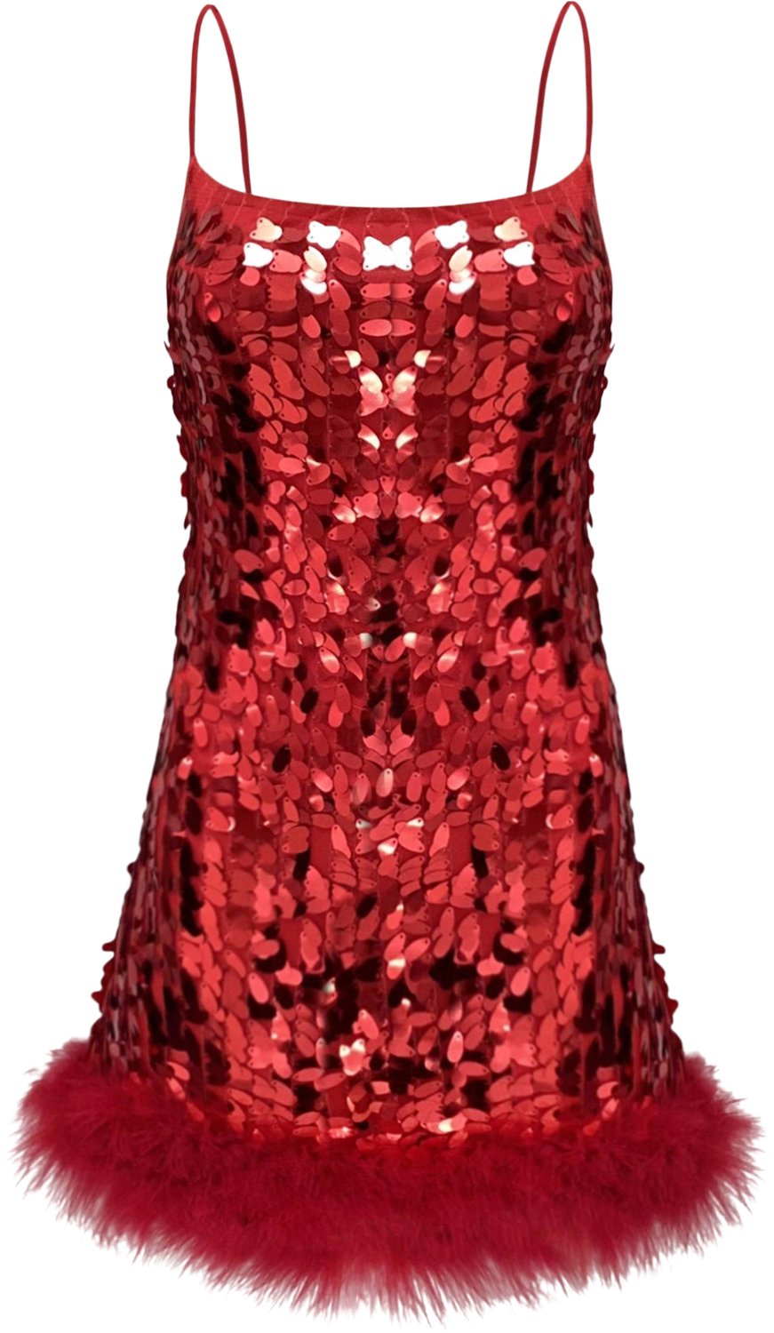 Luna Sequin Feather Dress