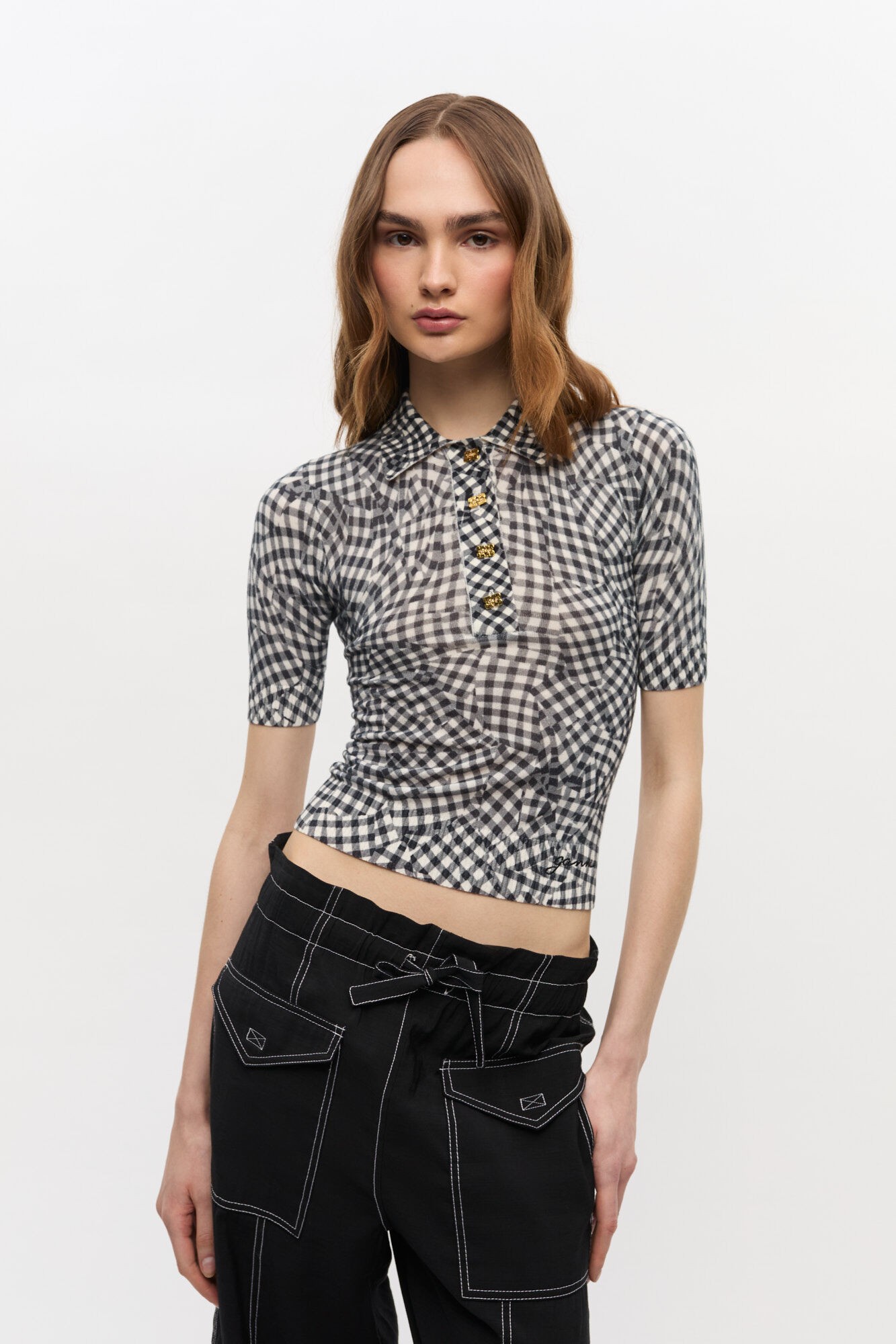 Sheer Cotton Printed Polo