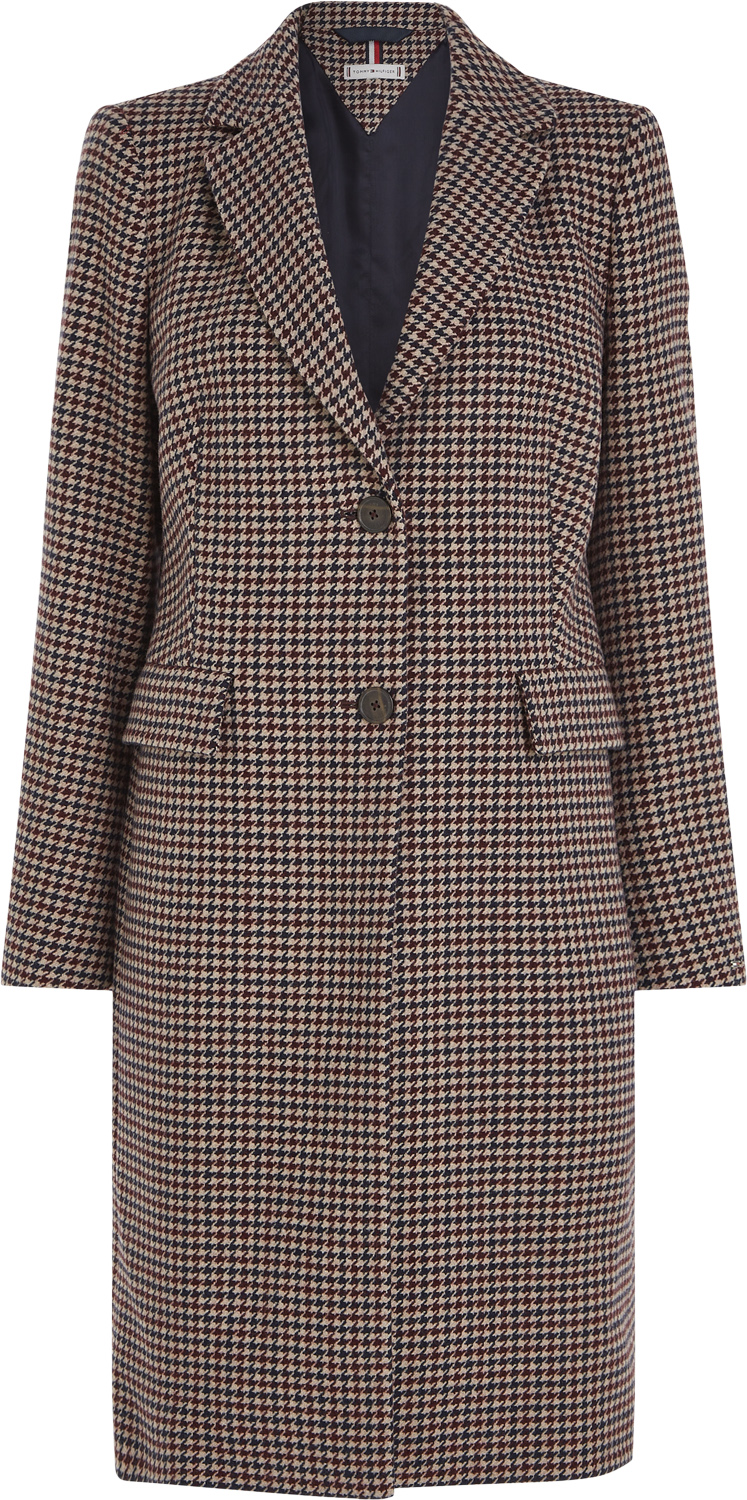 Wool Blend Classic Check Coat