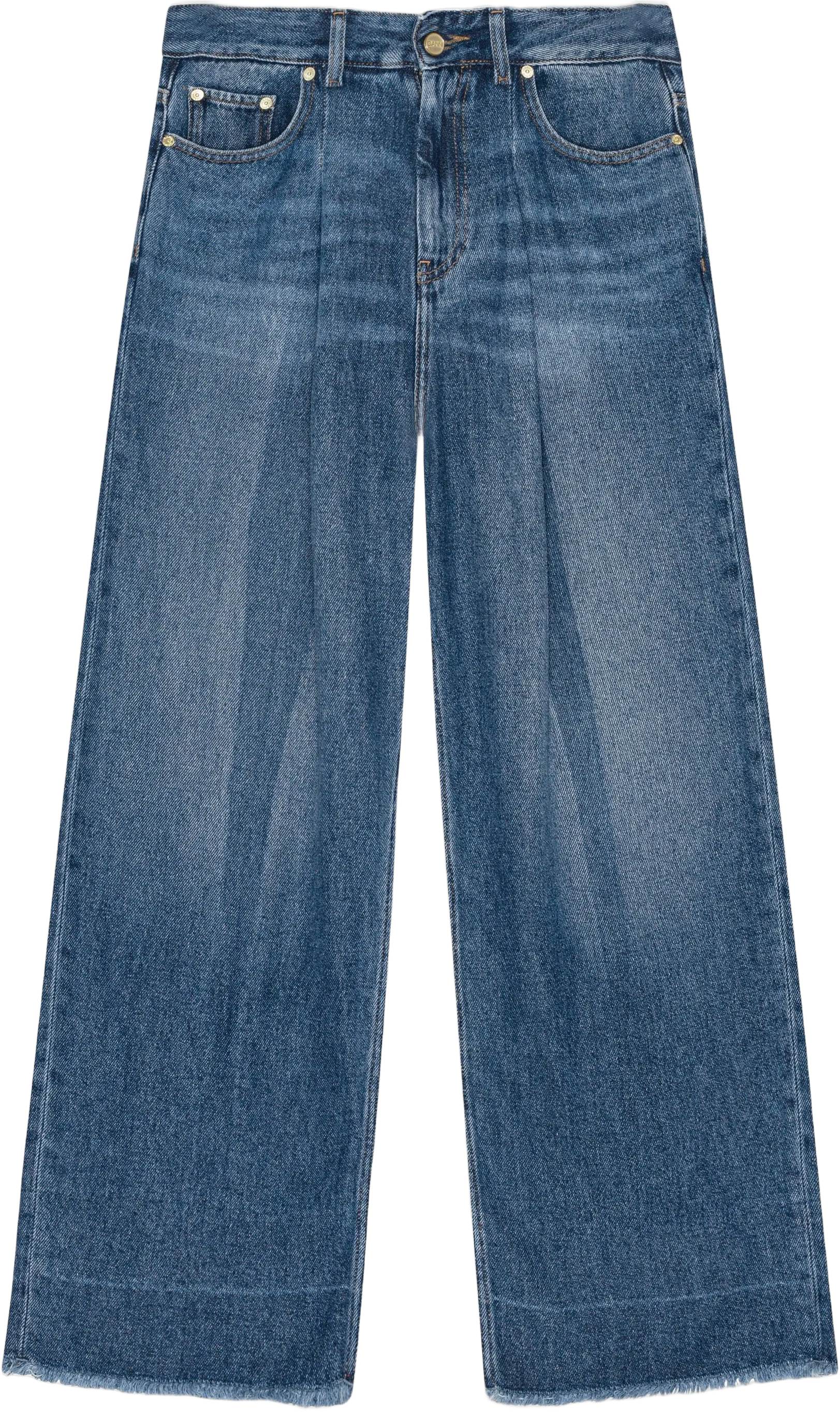 Light Denim Pleated Jeans