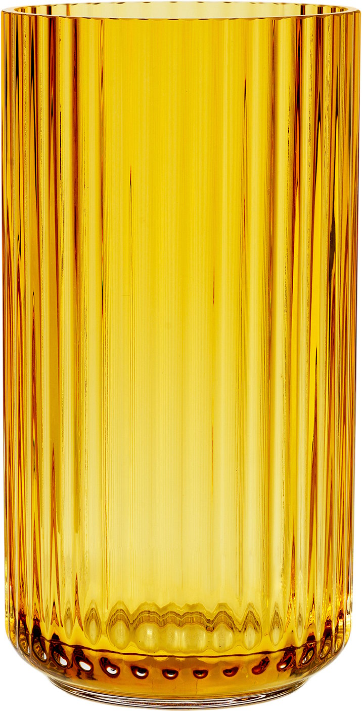 Lyngbyvase H15,5 Amber Mundblæst Glas