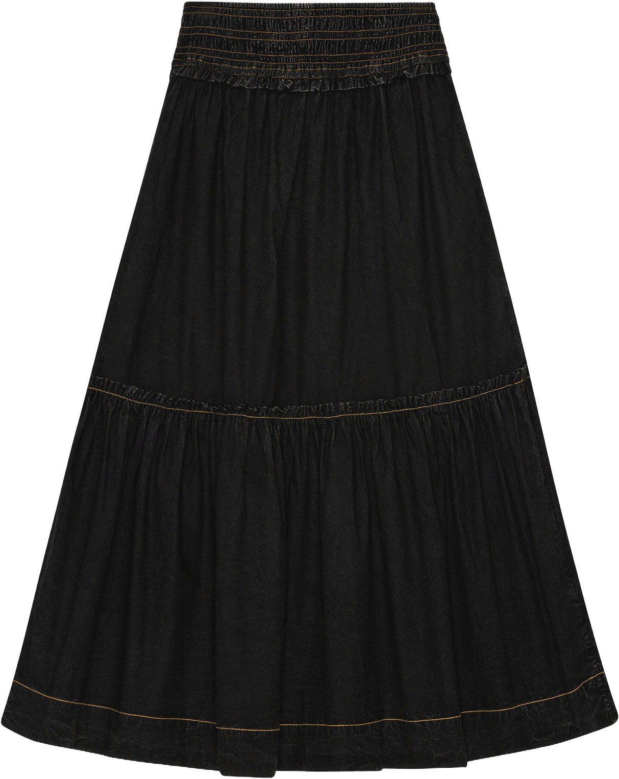 Garment Dyed Cotton Smock Maxi Skir