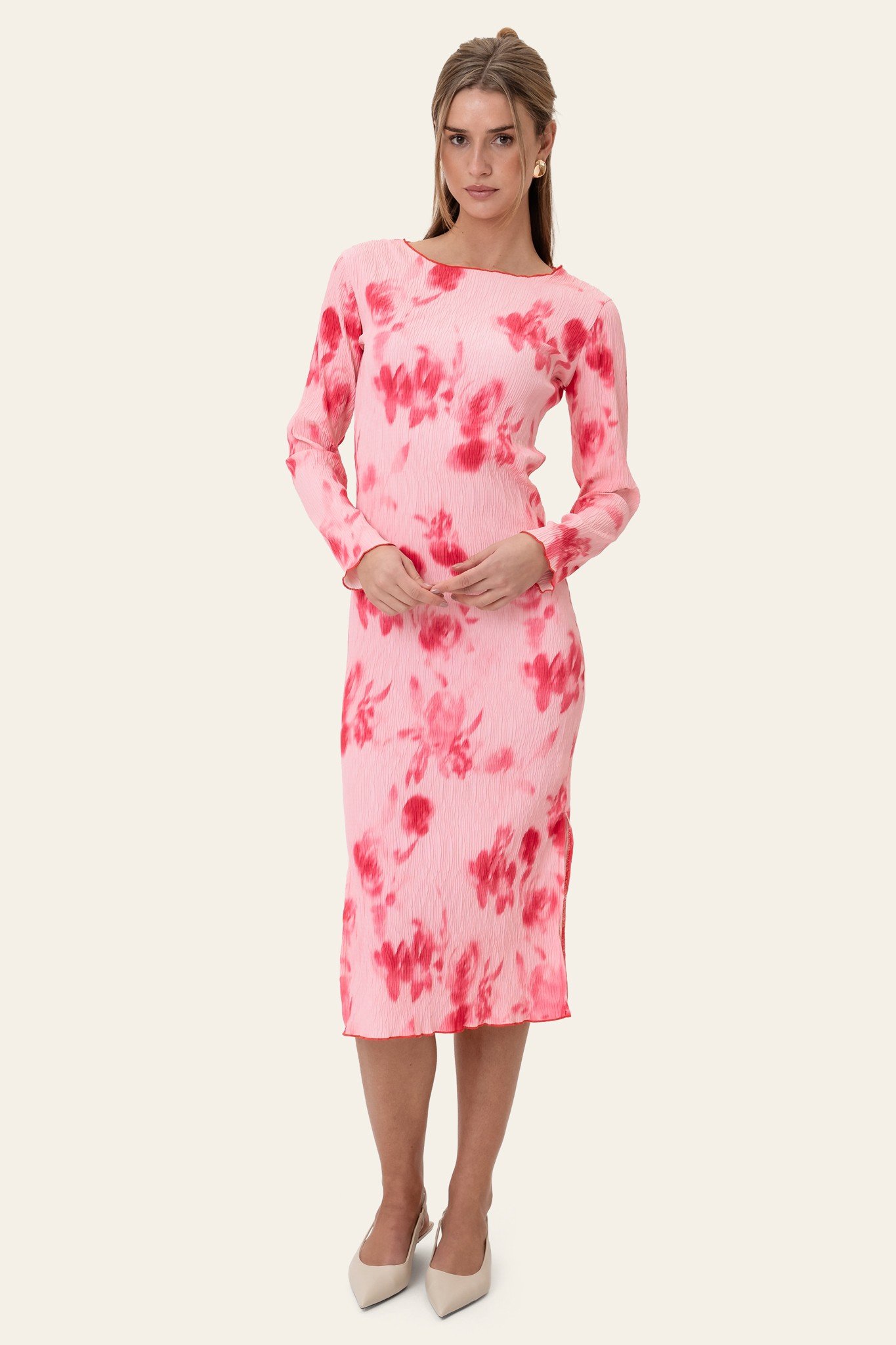 Odaic Dress Abstract Pink Flower