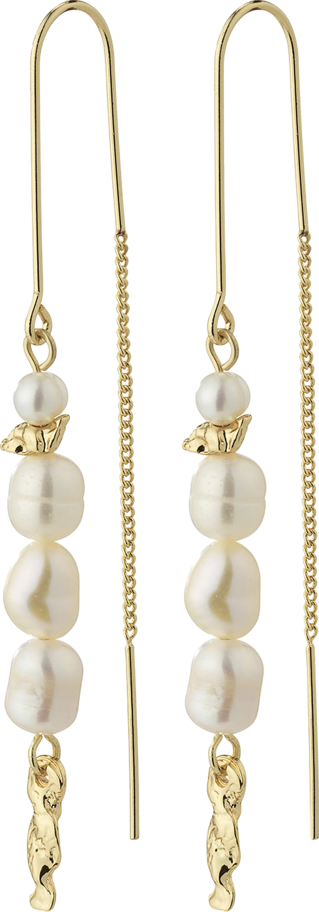 Berthe Pearl Chain Earrings Goldplated - Køb til DKK 299 - Spar 0%