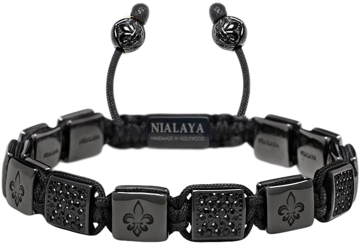Men's Ceramic Flatbead Bracelet in Black