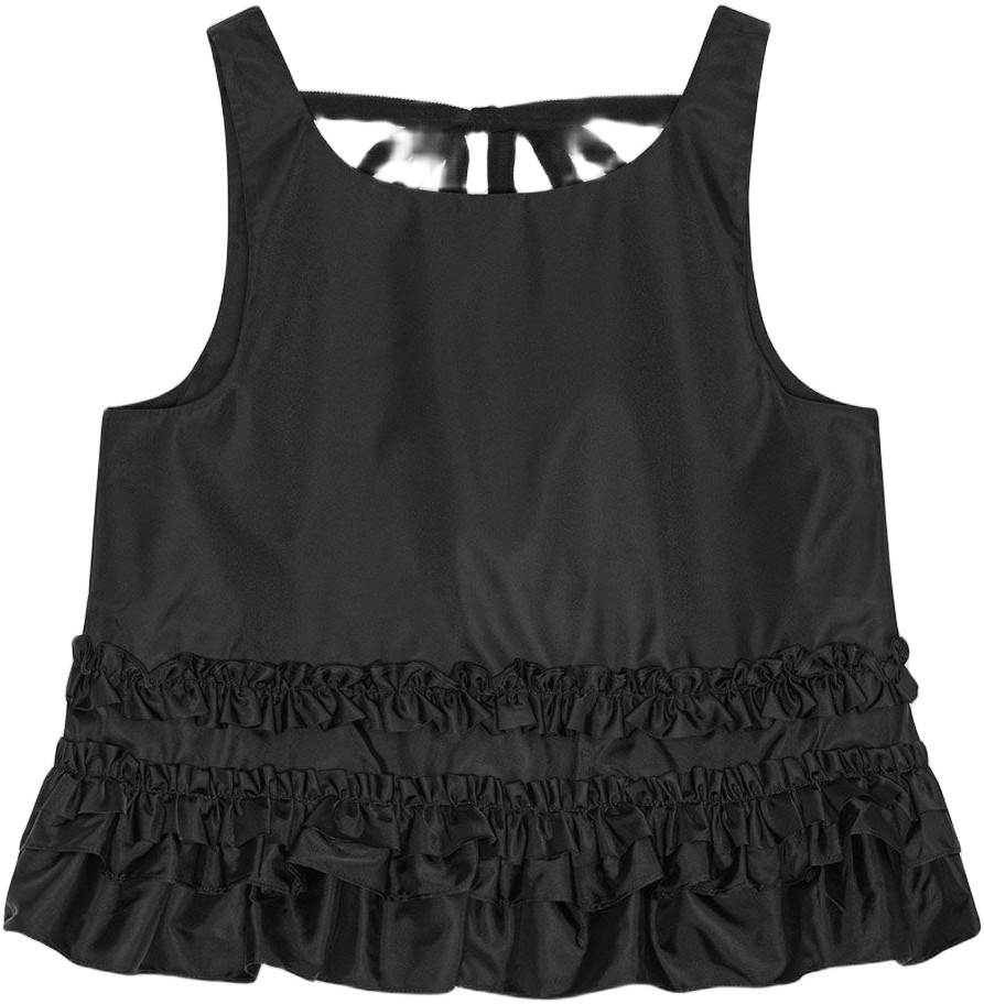 Duchesse Nylon Open Back Frill Top
