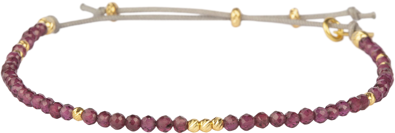 Cirkel Bracelet Red Garnet Gold