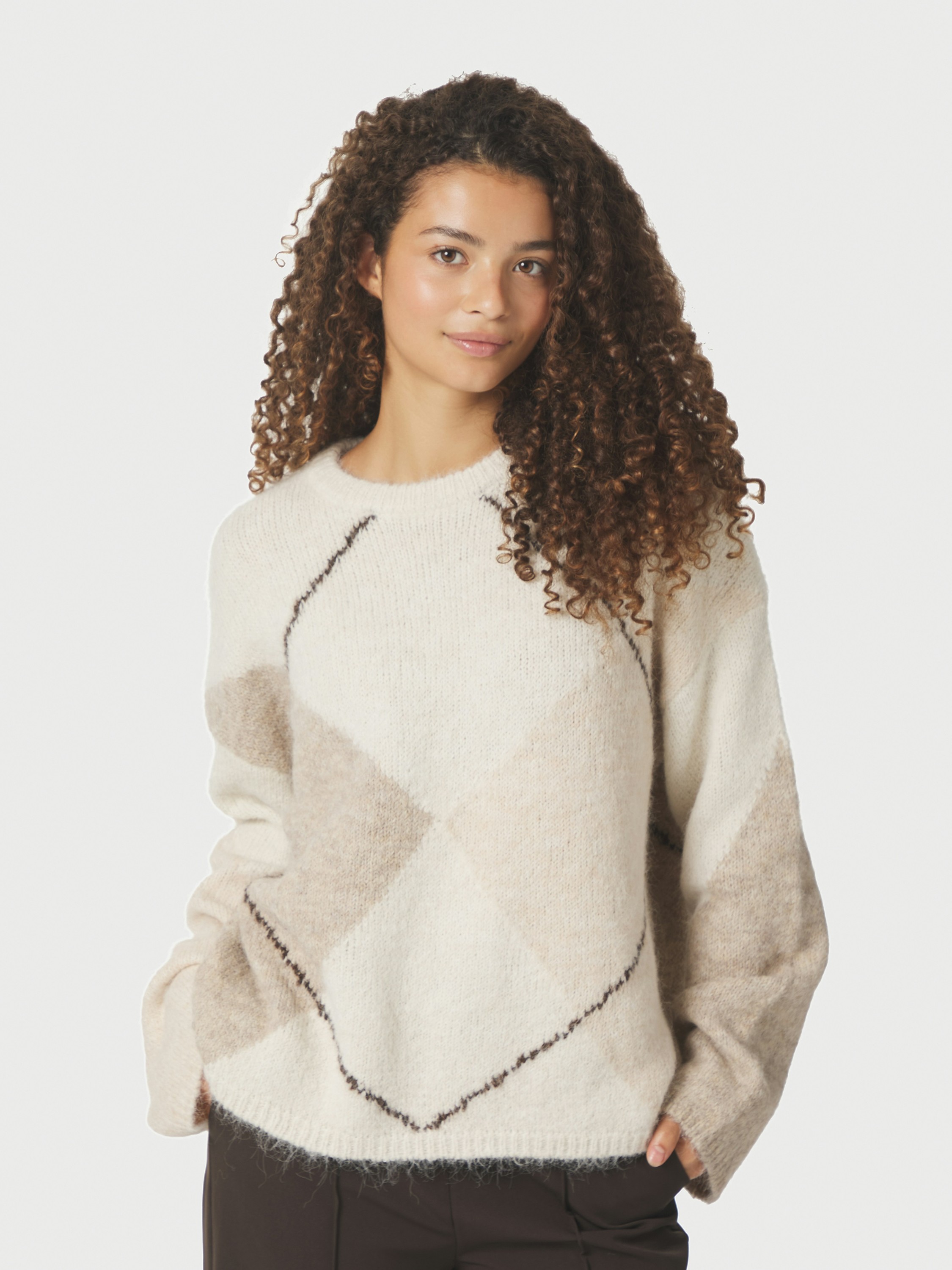 Inga Check Fluff Knit Blouse - DKK 349 - Spar 30%