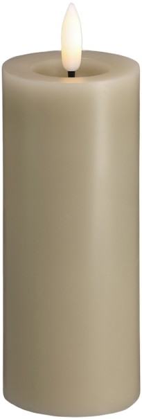 Moods & More LED Pillar Candles, Silk, Melted, Kit Grey, 4