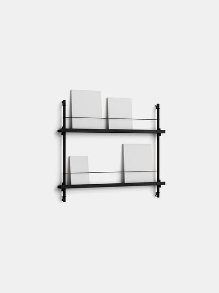 Box set, Magazine Shelving MS.65. 1, Black Shelves, Black leg