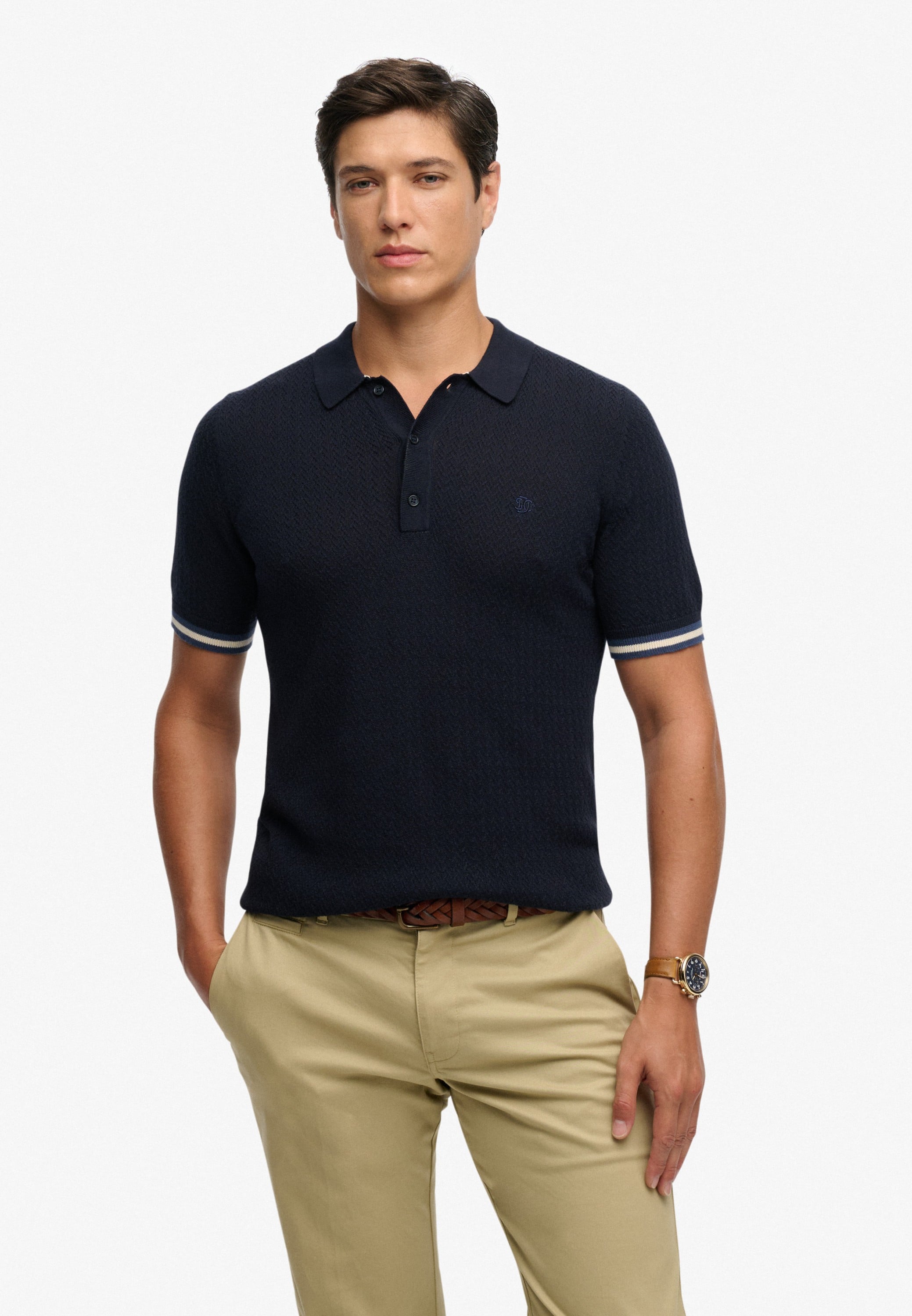 Knitted Texture S/S Polo