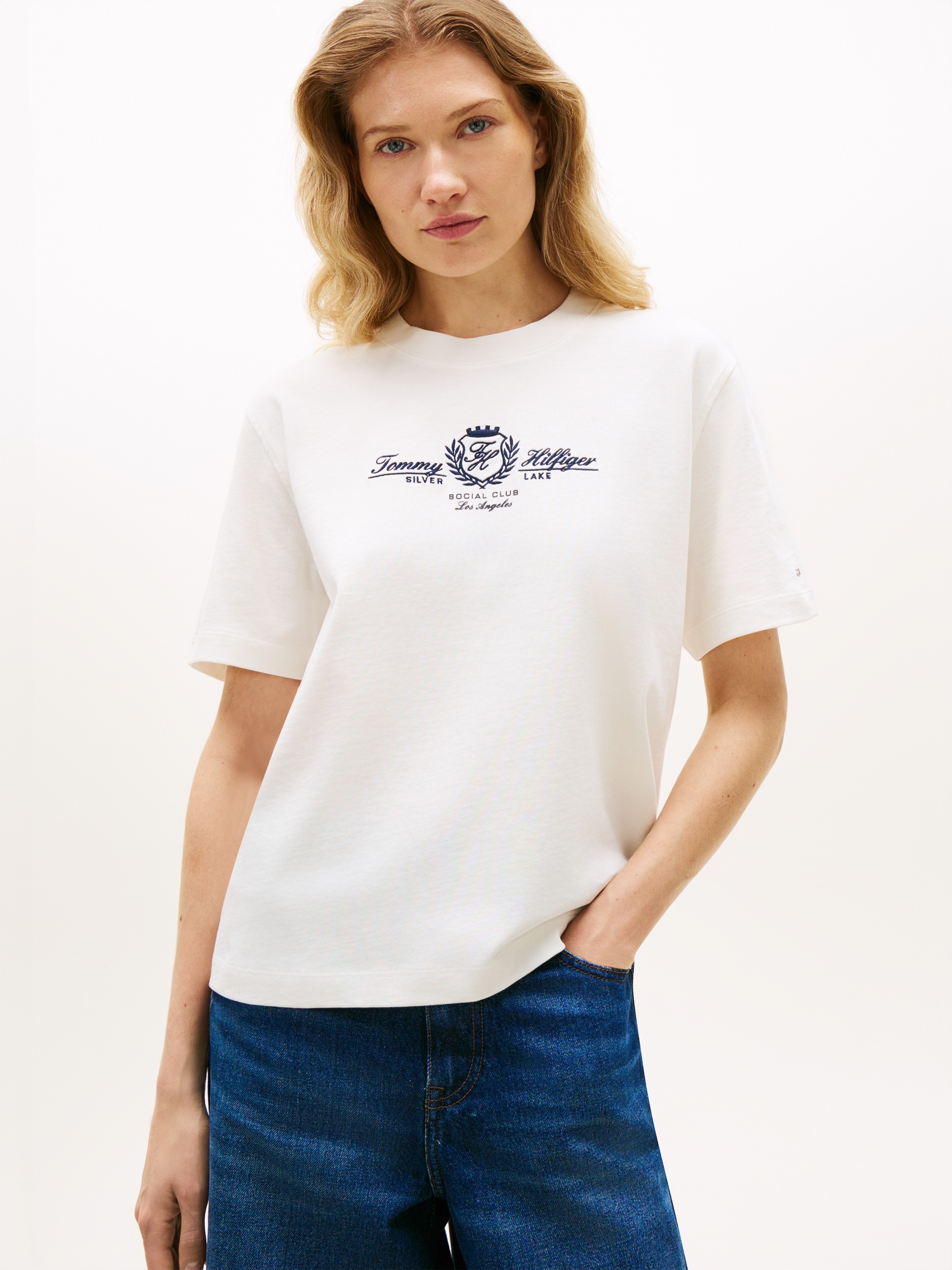 Crest Logo Embroidery Relaxed Tshirt