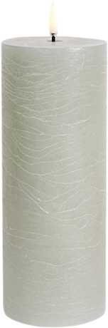 LED Pillar Candle, Dusty Green, Rustic, 7,8x20 cm - DKK 164 - Spar 25%