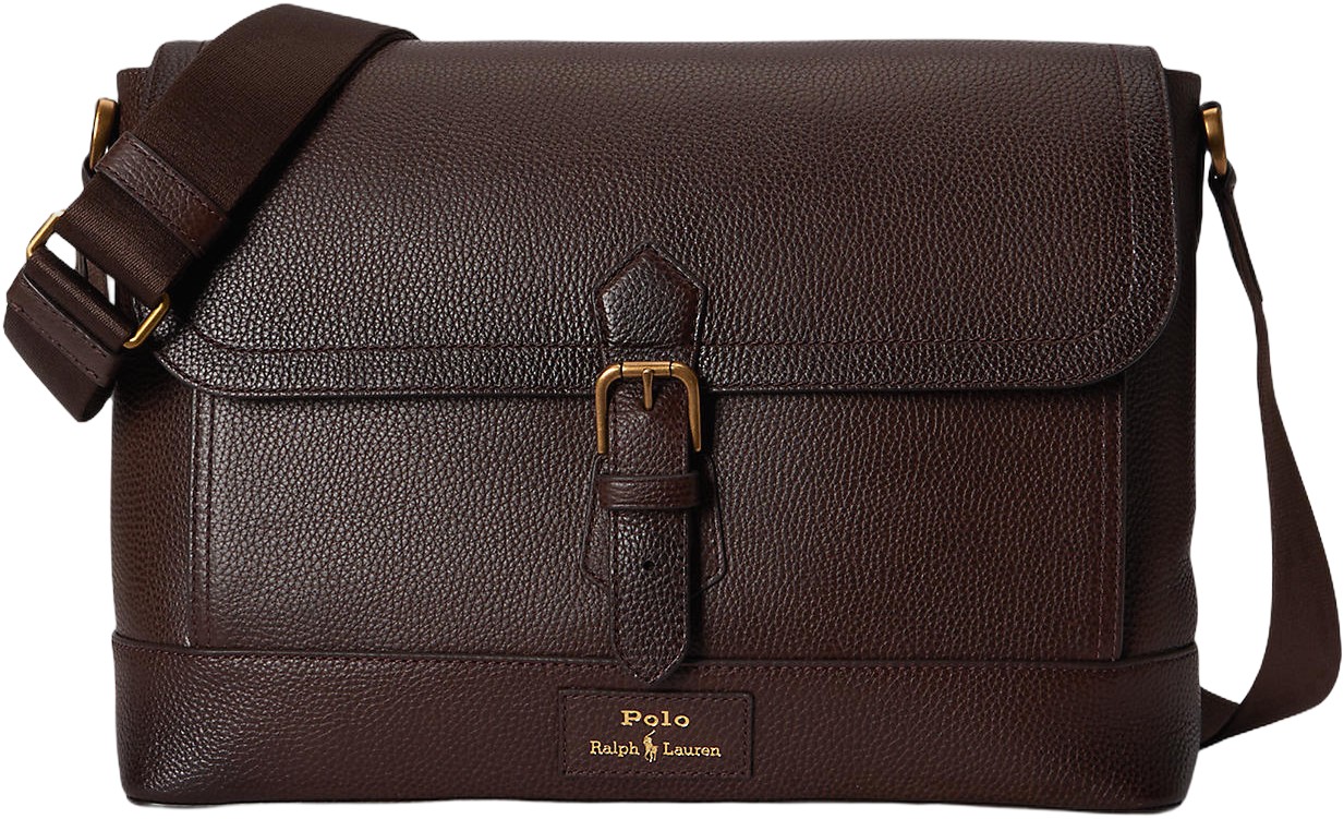 Pebbled Leather Messenger Bag