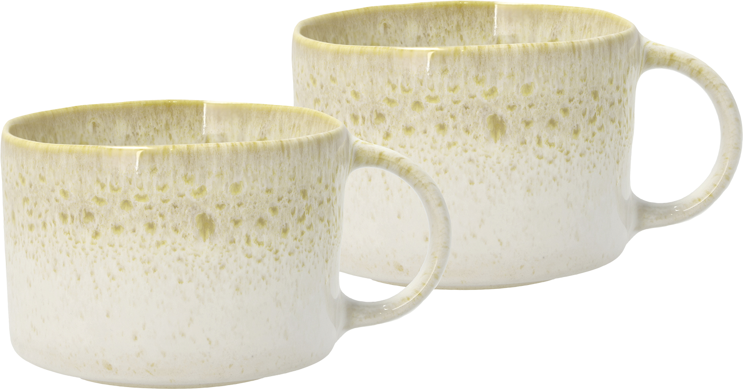 Krus M/hank Styles 0,16 Liter 2 stk. Creme/sand Stentøj