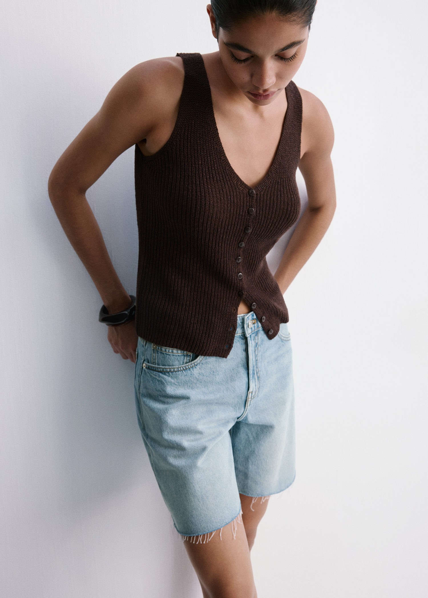 Straight Lowrise Denim Bermuda sho