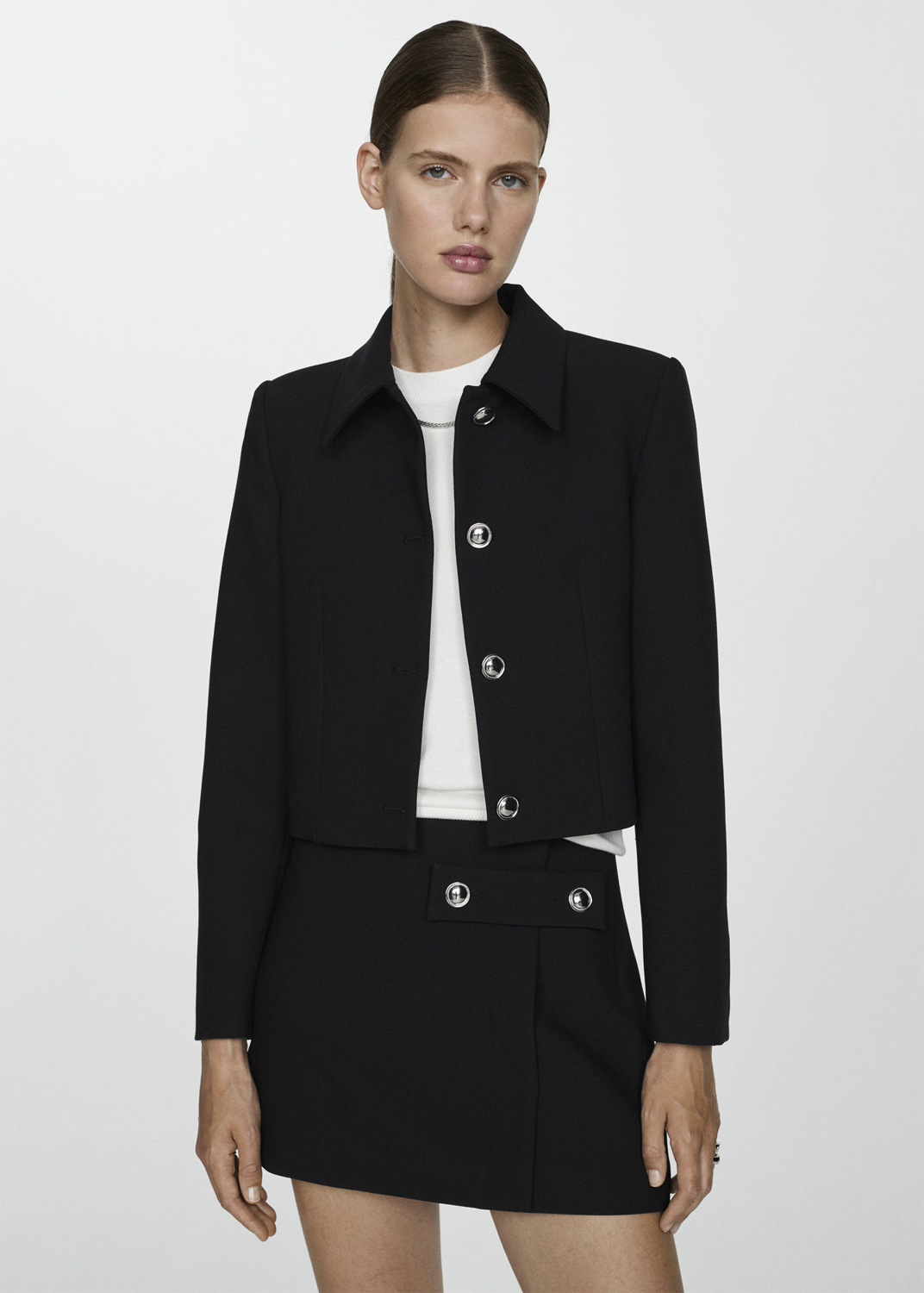 Buttoned Cropped Jacket