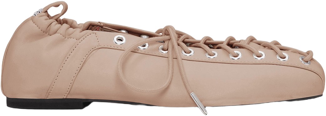 Eyelets Lace Up Ballerina