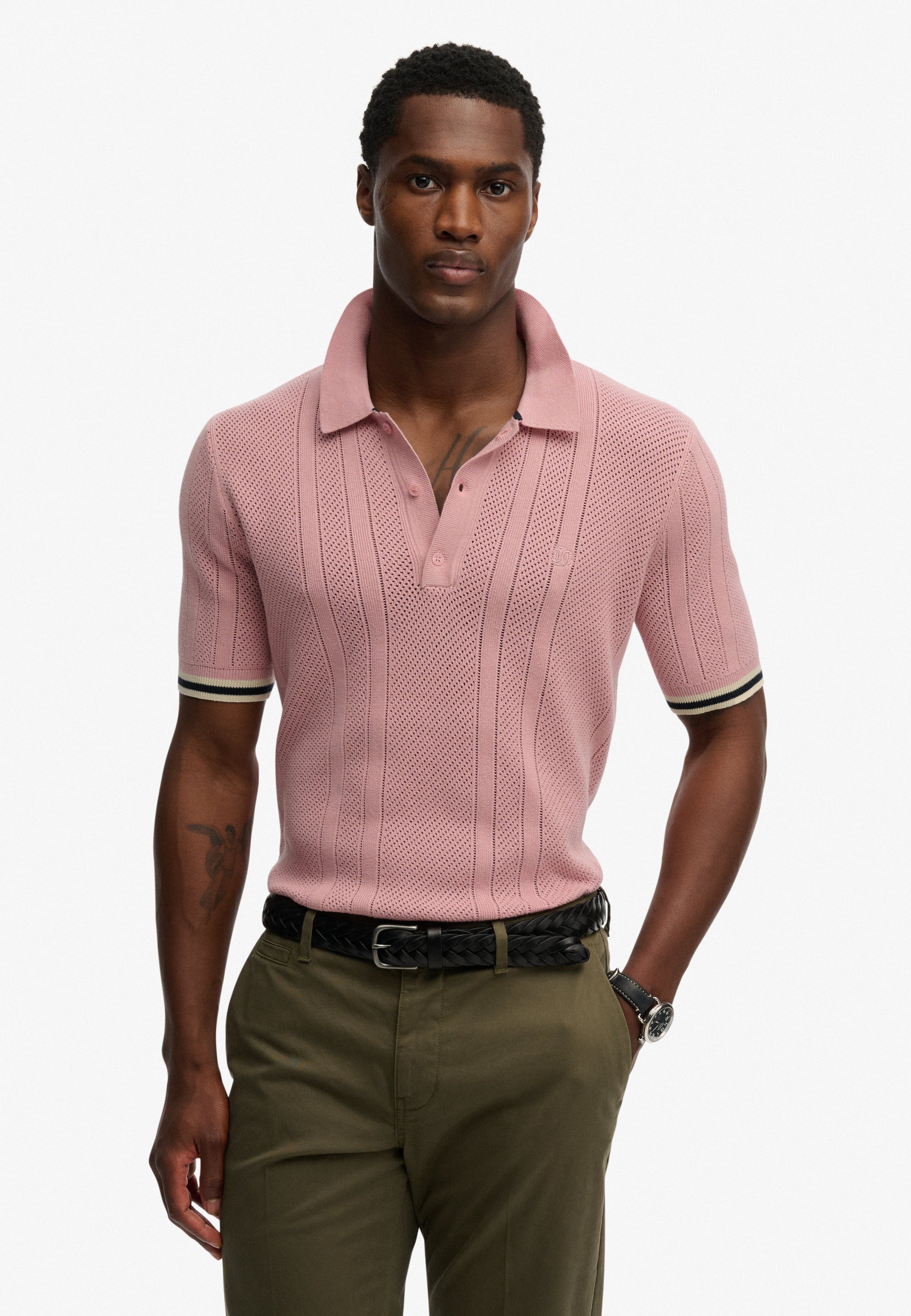 Knitted Texture S/S Polo