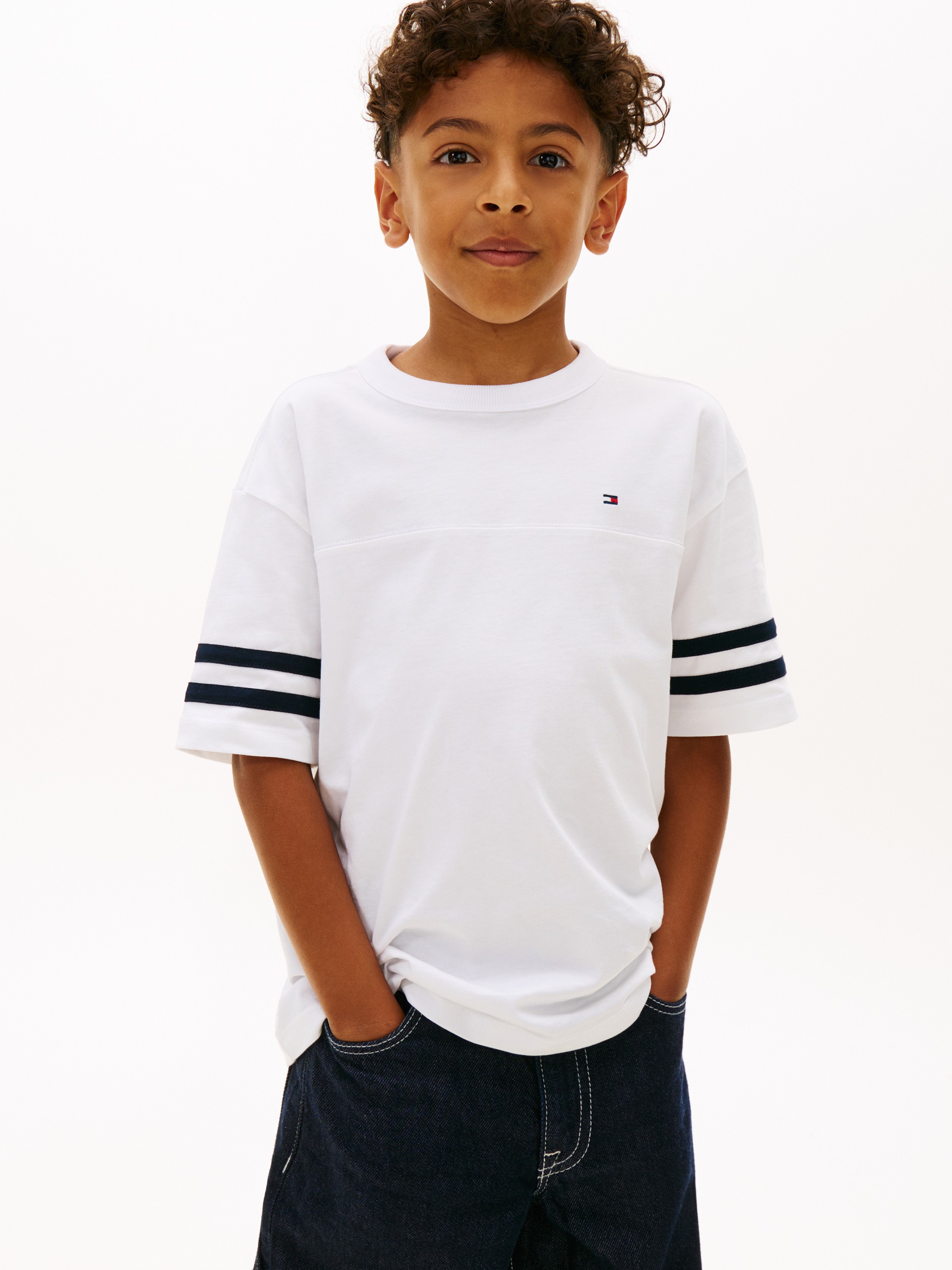 Stripe Sleeve Jersey Tshirt