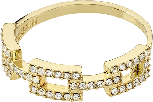 Coby Recycled Crystal Ring Goldplated