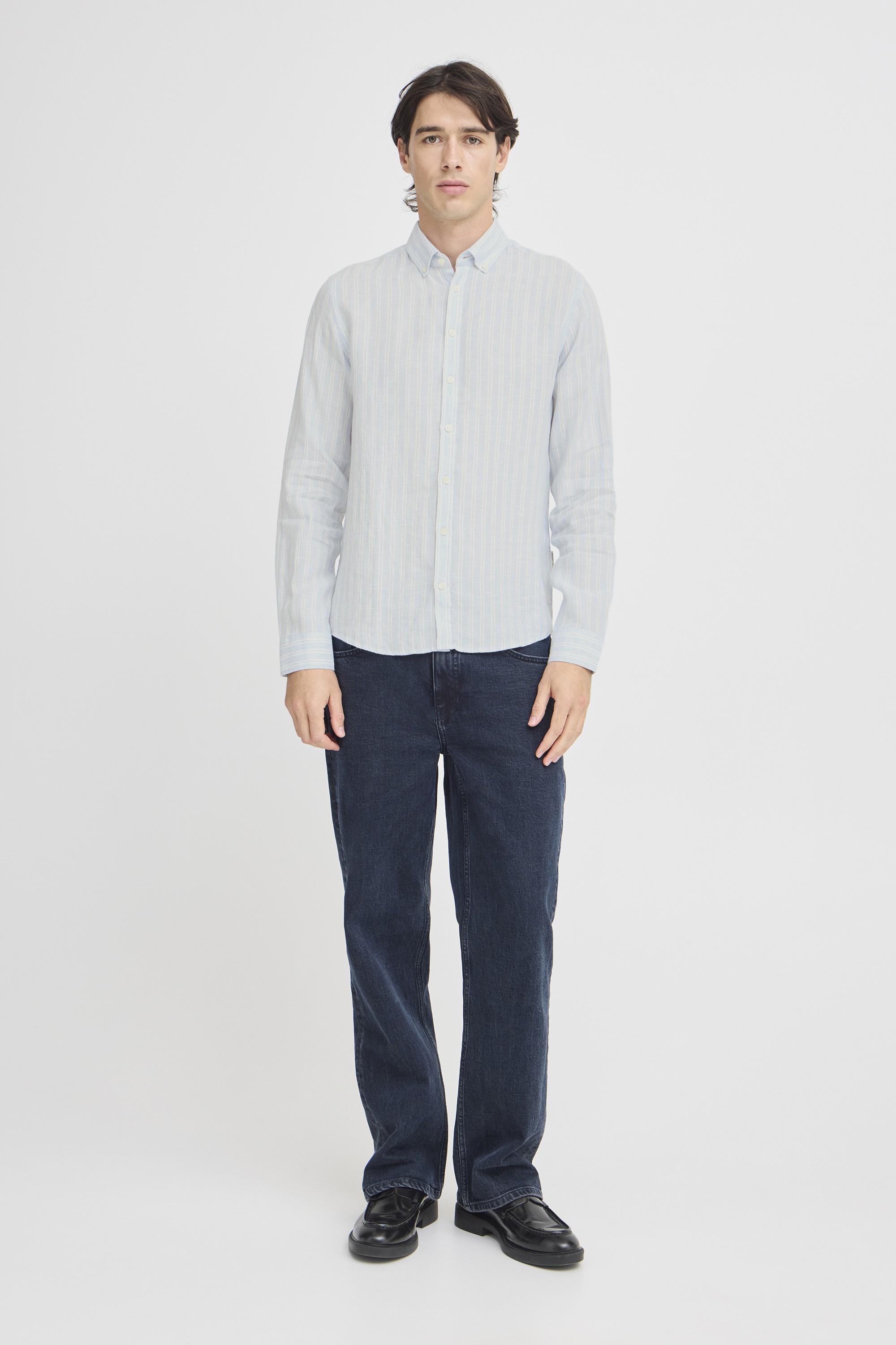 Cfdallas LS BD Striped 100% Linen s