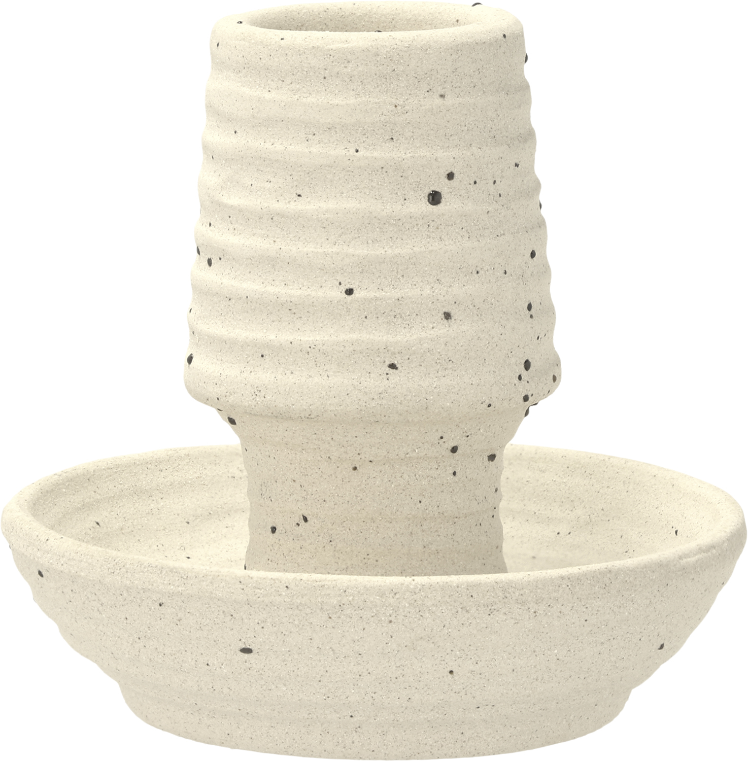 Lysestage Elv 8,5 x 8 cm Offwhite Stentøj