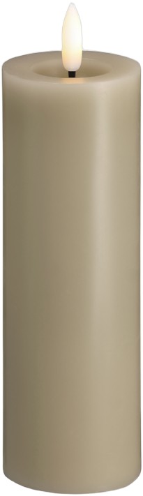 Moods & More LED Pillar Candles, Silk, Melted, Kit Grey, 4