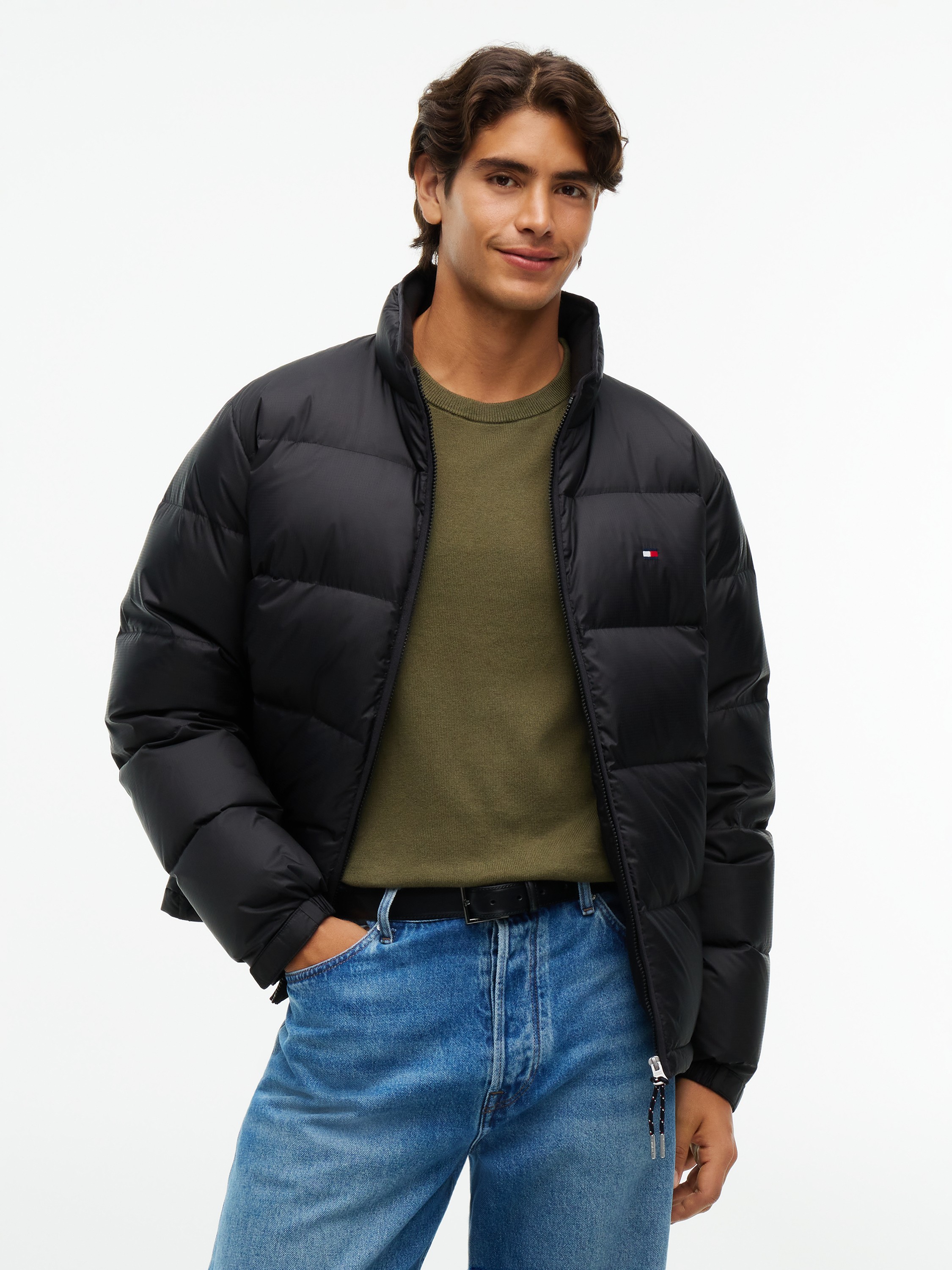 Standup Collar Ripstop Down Puffer Jacket