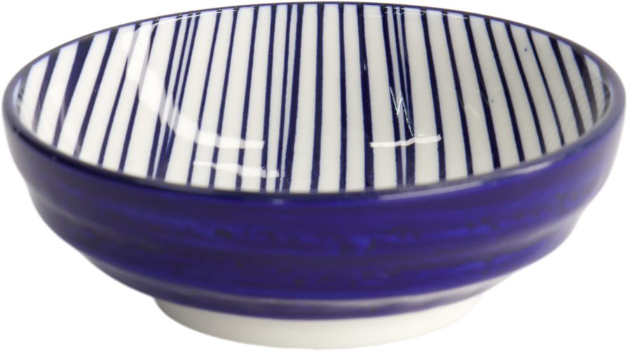 Nippon Blå fad 9,5x3cm Linjer